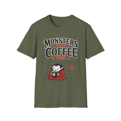 Monsters Need Coffee Too T-Shirt