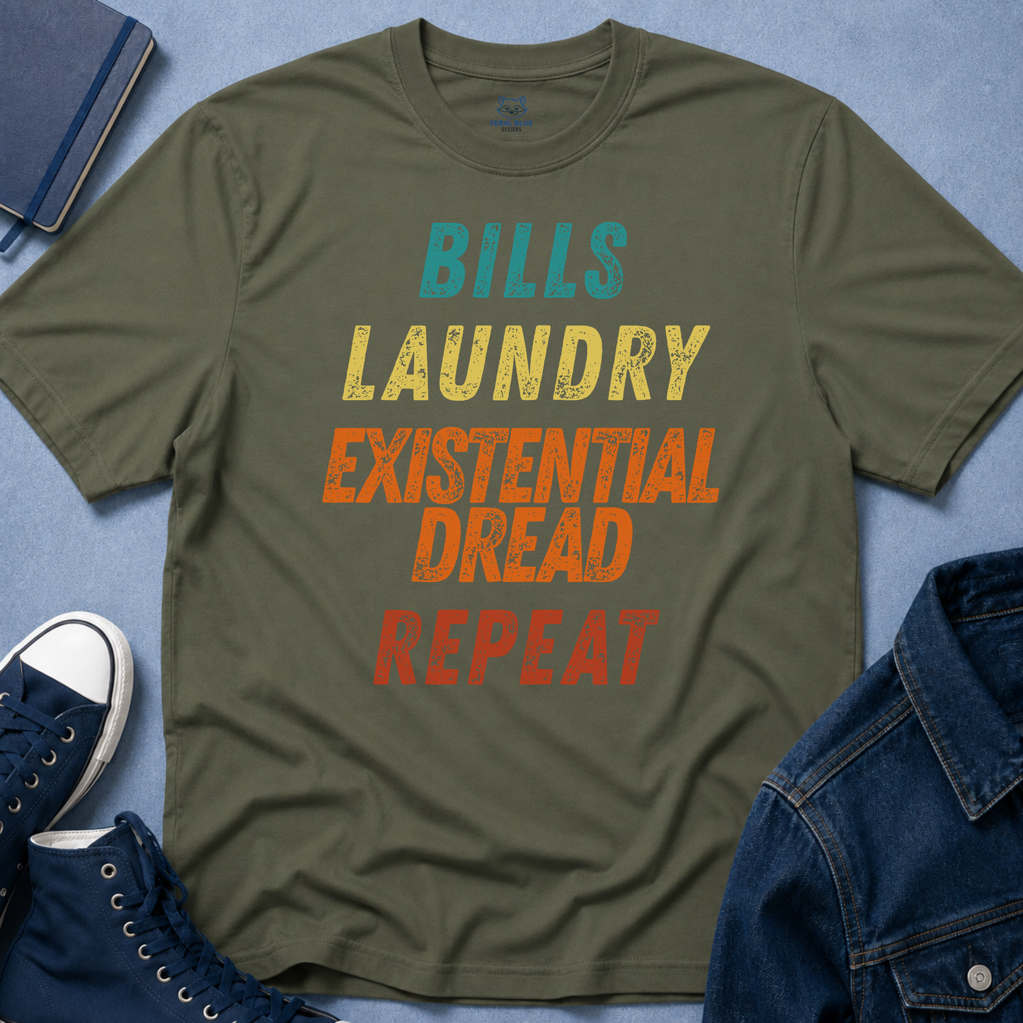 Bills Laundry Existential Dread Repeat T-shirt