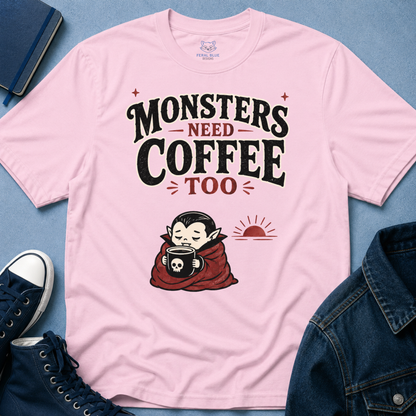 Monsters Need Coffee Too T-Shirt